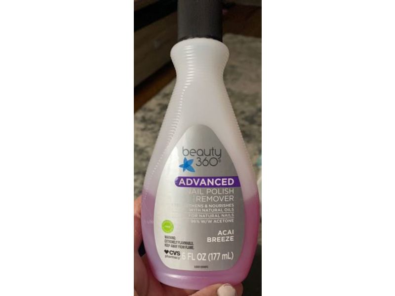 Beauty 360 Advanced Nail Polish Remover, Acai Breeze, 6 fl oz/177 ml