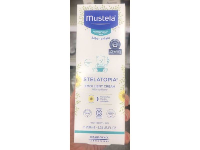 Mustela Stelatopia Emollient Cream, Sunflower, 6.76 fl oz/200 ml