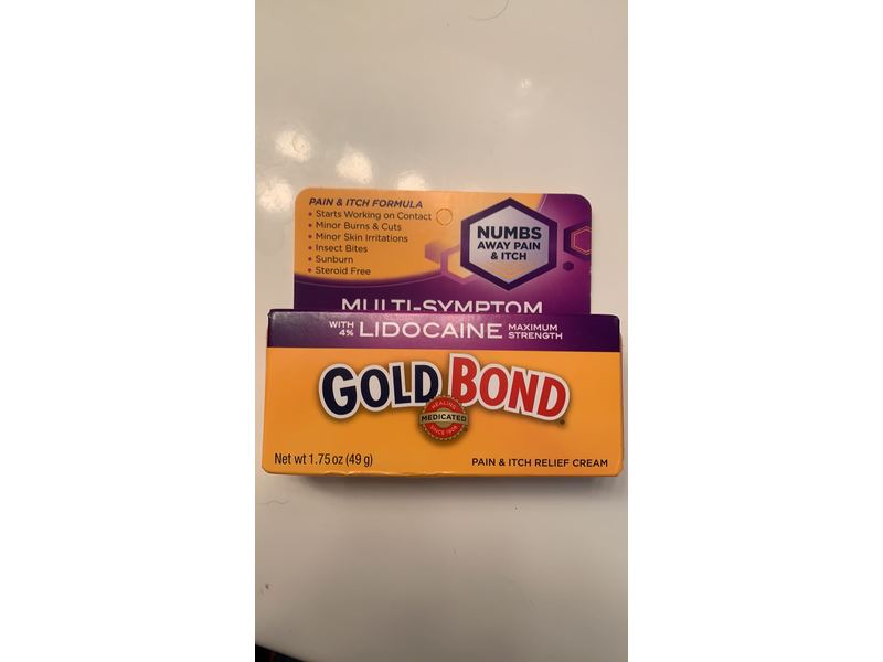 Gold Bond Pain & Itch Relief Cream with Lidocaine, 1.75 oz/49 g