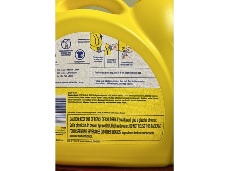 Tide Simply All In One Liquid Laundry Detergent, Loads 153, 167 fl oz/4.93 L