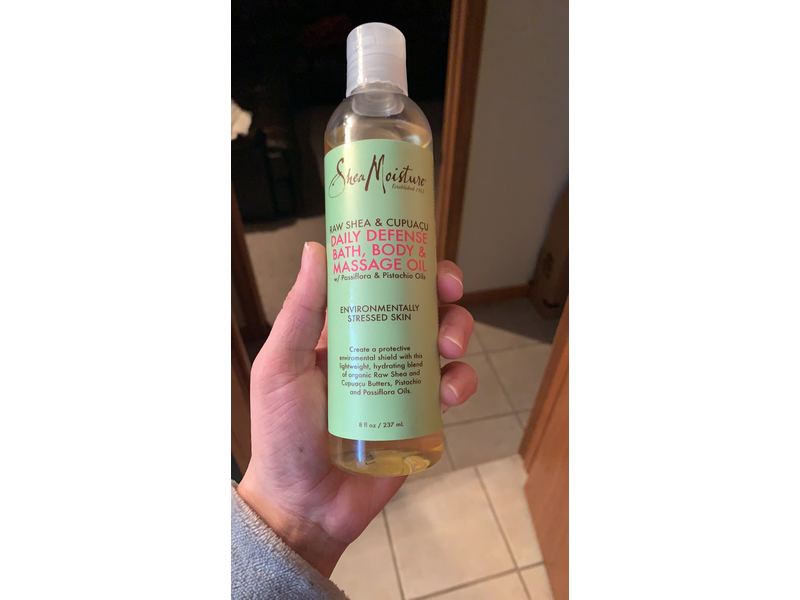 Shea Moisture Raw Shea & Cupuacu Daily Defense Bath, Body & Massage Oil, 8 fl oz/237 mL