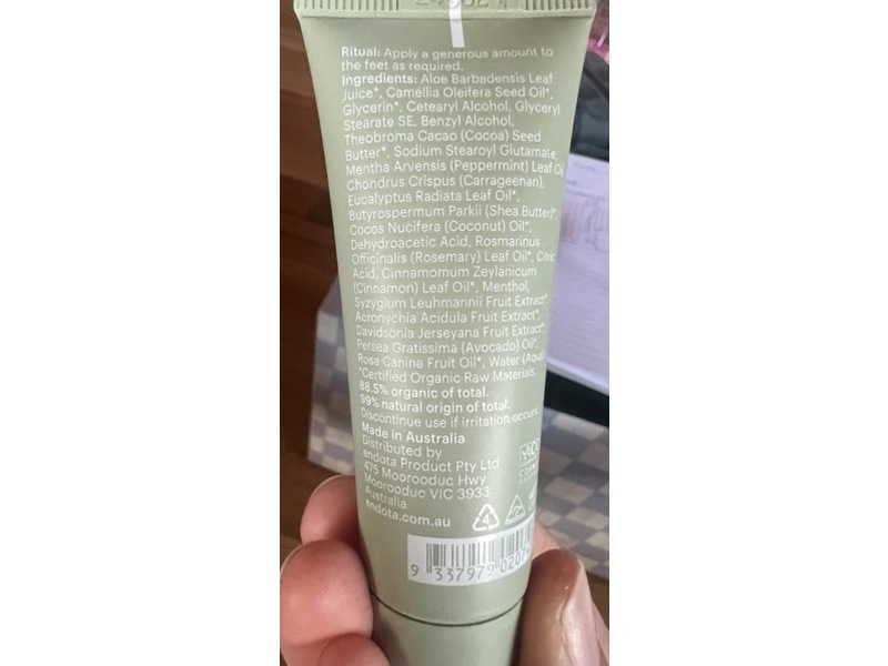 Endota Organics Avocado & Mint Foot Cream, 0.67 fl oz/20 mL