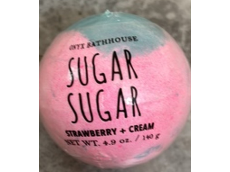 Onyx Bathhouse Sugar Sugar Bath Bomb, Strawberry + Cream, 4.9 oz/140 g