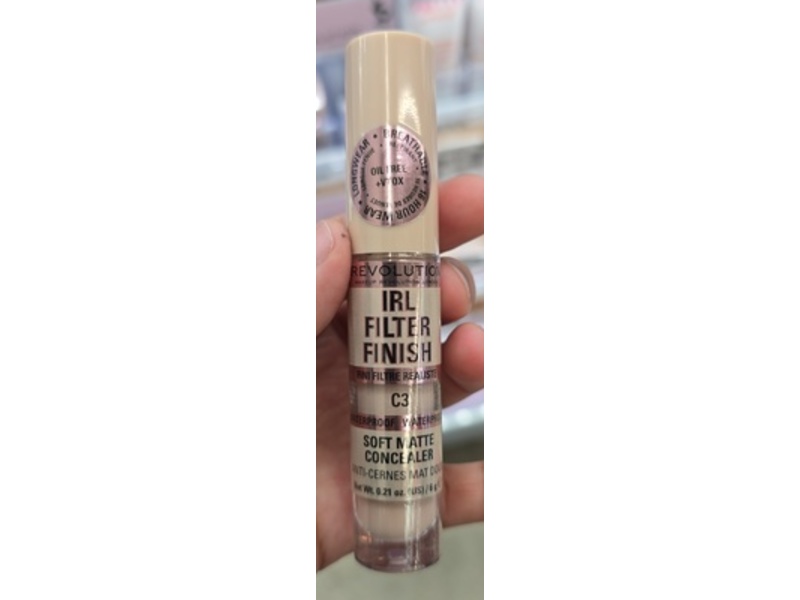 Revolution IRL Filter Finish Soft Matte Concealer, C3, 0.21 oz/6 g