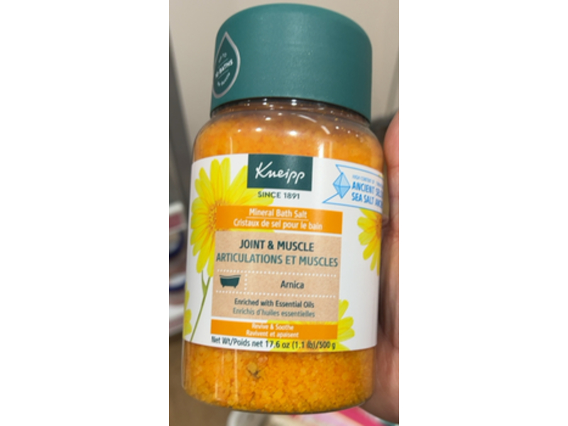 Kneipp Arnica Mineral Bath Salts, Arnica, 17.63 oz/500 g