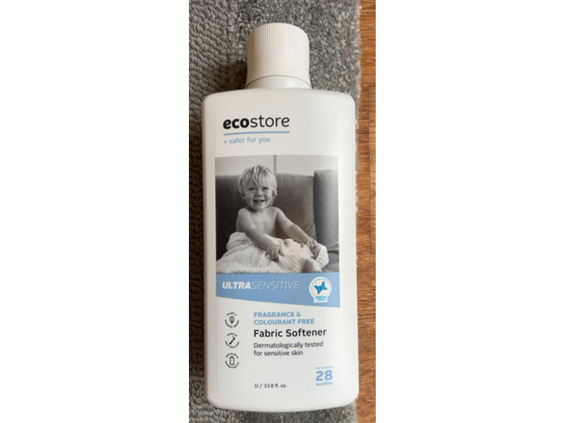 Ecostore Ultra Sensitive Fabric Softener, 28 Loads, 33.8 fl oz/1 L