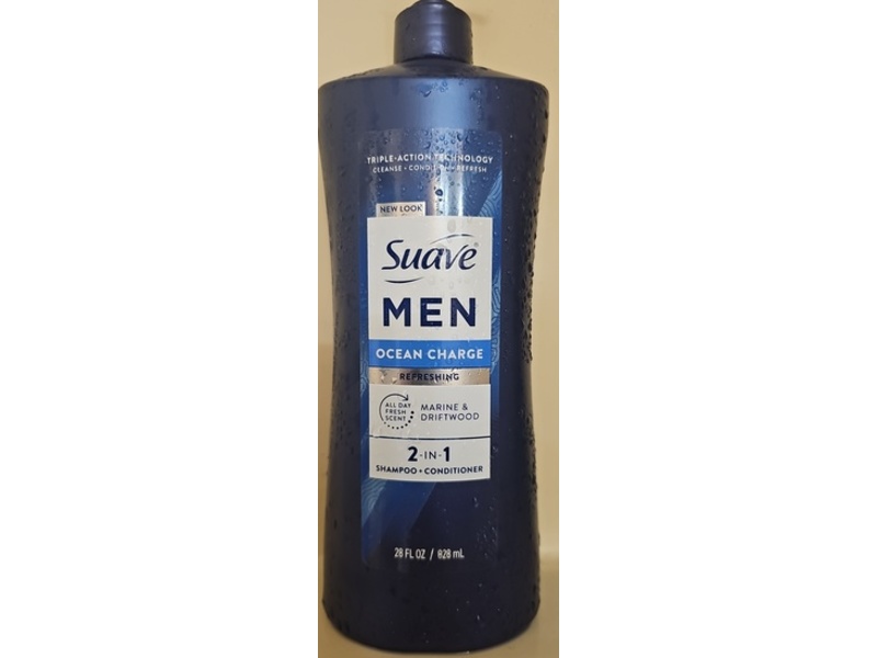 Suave Men 2-In-1 Shampoo + Conditioner, Ocean Charge, 28 fl oz/828 mL