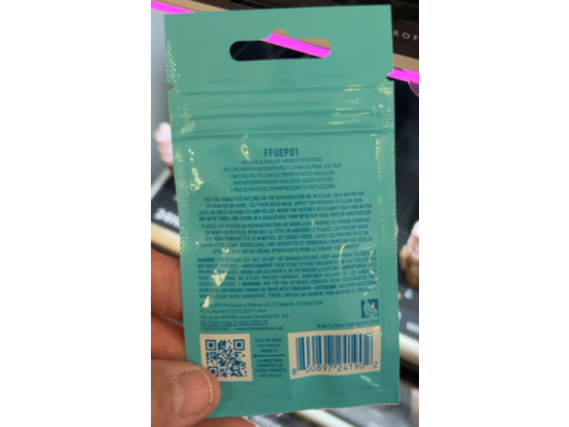 NYX Professional Makeup Cooling Undereye Patches, Freezie, 1 Pair, Pack Of 2