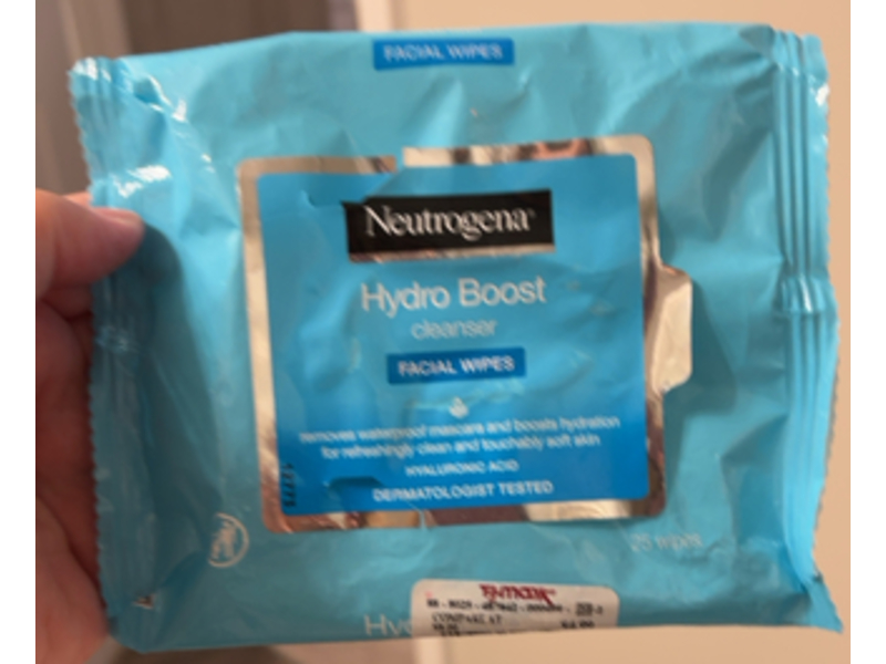 Neutrogena Hydro Boost Cleanser Facial Wipes, Hyaluronic Acid, 25 Count