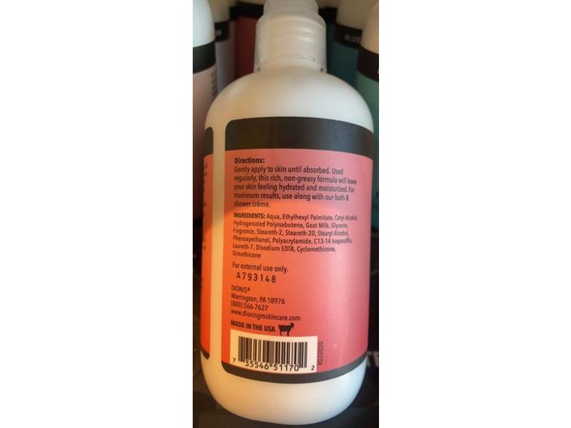 Dionis Goat Milk Lotion, Love, 8.5 oz/240 g