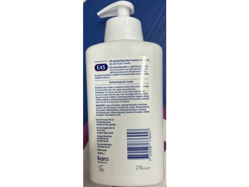 E45 Moisturising Lotion, 500mL
