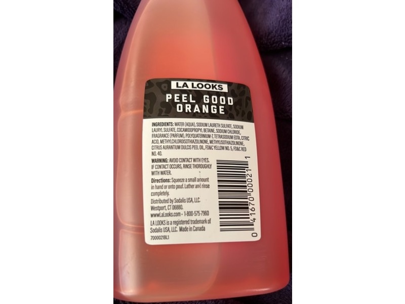 LA Looks Peel Good Body Wash, Peels Good Orange, 18 fl oz/532 mL
