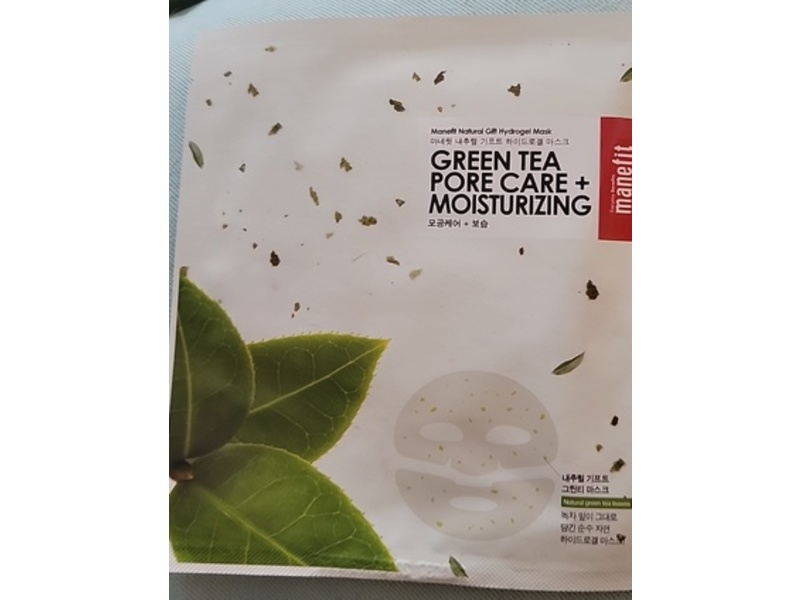 Manefit Natural Gift Hydrogel Pore Care + Moisturizing Mask, Green Tea, 0.88 oz/25 g