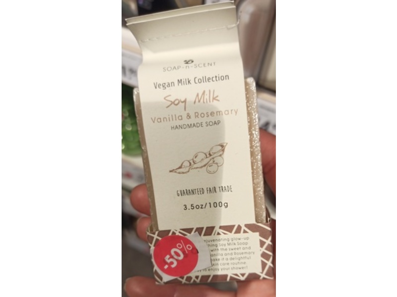 Soap-n-Scent Soy Milk Vanilla & Rosemary Handmade Soap,3.5 oz/100 g