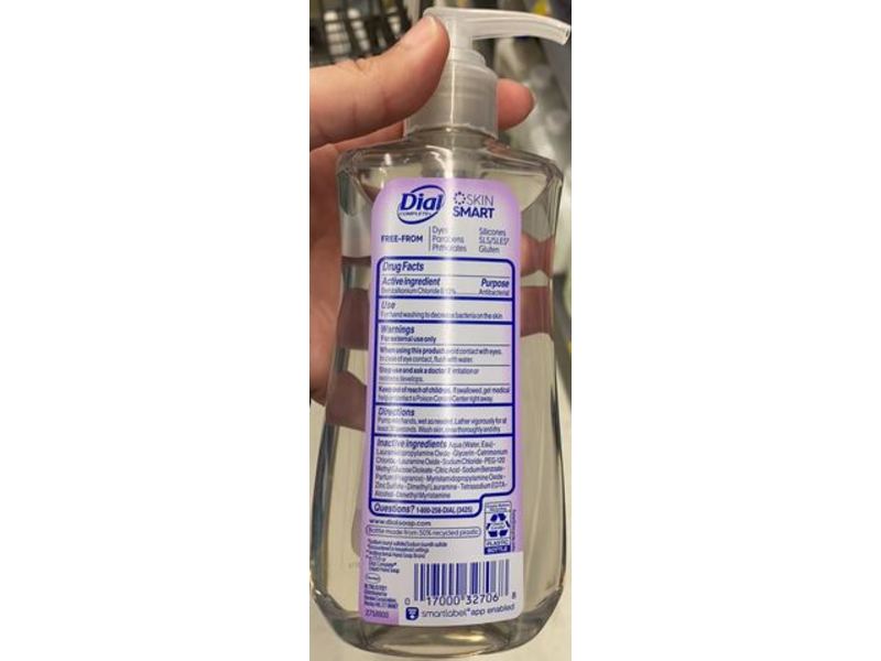 Dial Clean Gentle Antibacterial Liquid Hand Soap, Hypoallergenic, Waterlily Scent, 11 fl oz/325 mL