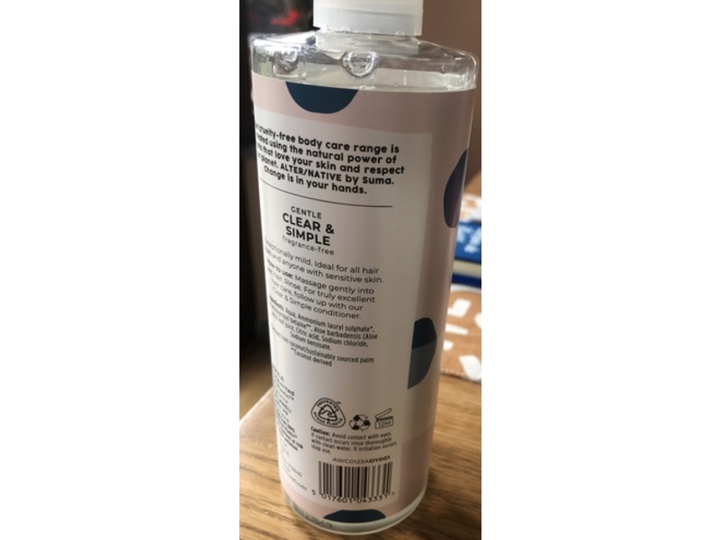 Alter/Native By Suma Shampoo, Clear & Simple, 400 mL