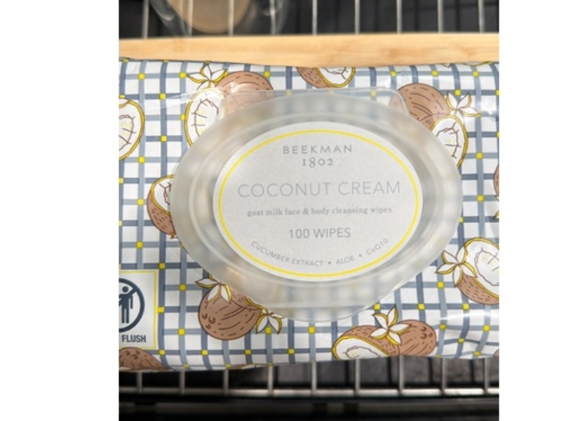 Beekman 1802 Coconut Cream Goat Milk Face Cleansing Wipes, Cucumber Extract, 100 Wipes