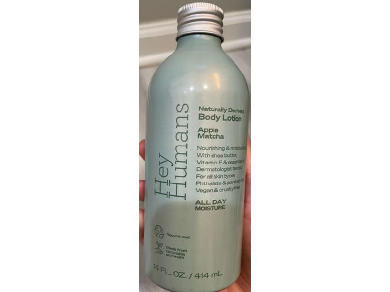 Hey Humans Naturally Derived Body Lotion, Apple Matcha, 14 fl oz/414 mL, Pack Of 3