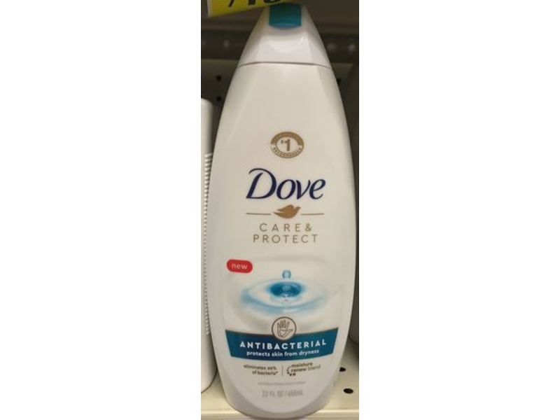 Dove Care And Protect Antibacterial Body Wash Soap, 22 fl oz / 650 ml