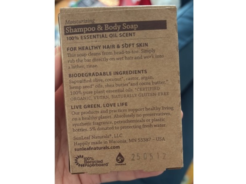 Sunleaf Moisturizing Shampoo & Body Soap, Amyris Bergamot, 5 oz/142 g