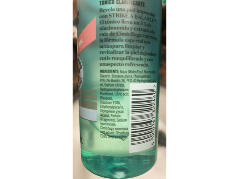 Soap & Glory Strike A Balance Niacinamide Clarifying Tonic, Clear, 6.7 fl oz/200 mL