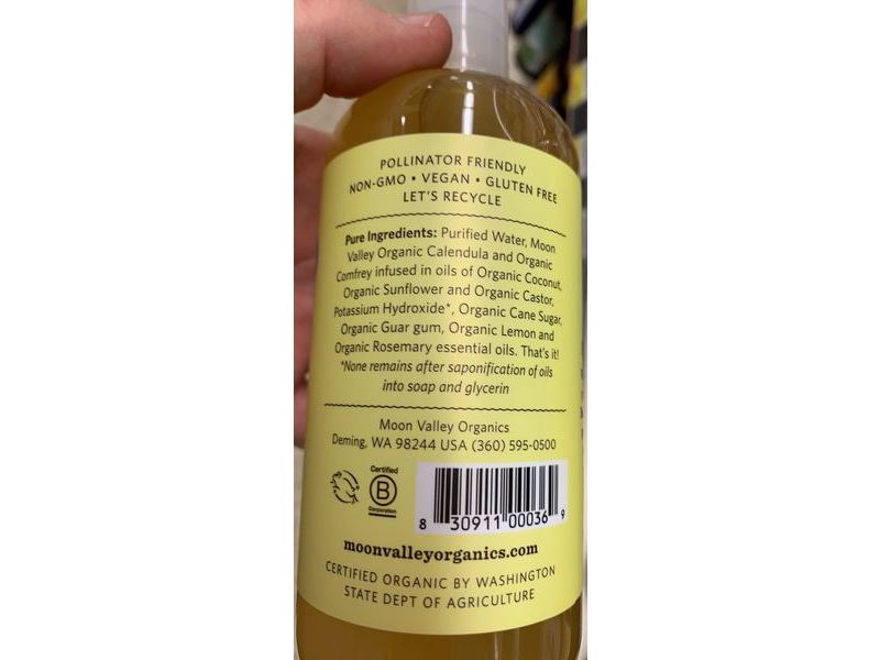 Moon Valley Herbal Body Wash, Lemon Rosemary, 13 fl oz/384 mL, Pack Of 2