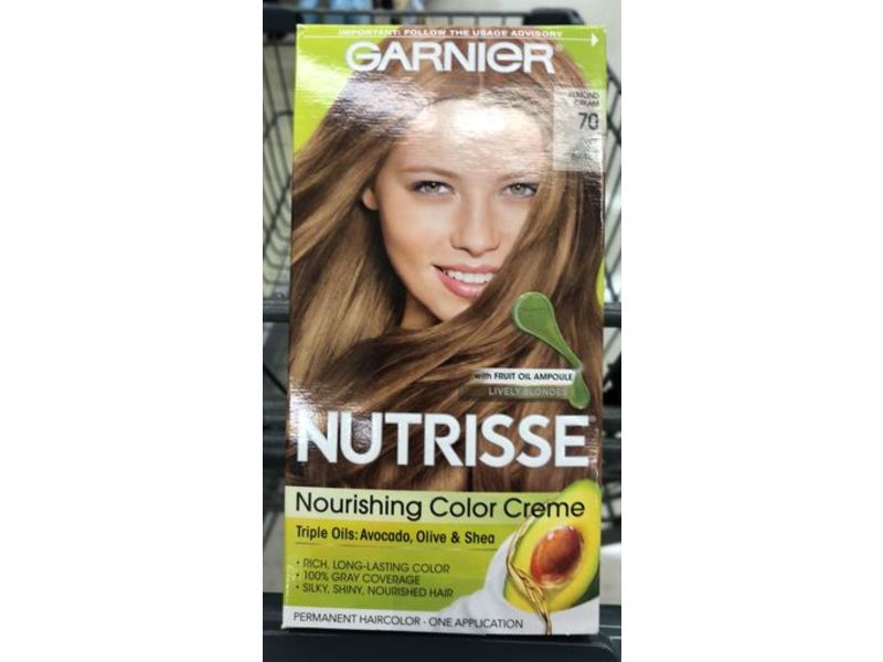 Garnier Nutrisse Nourishing Color Creme, Almond Cream, 70 Dark Natural Blonde, 1 Application