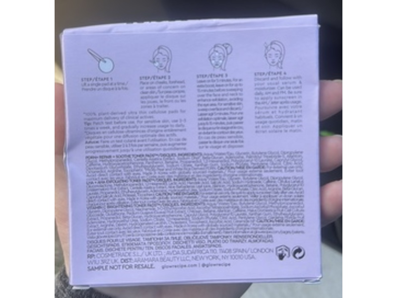 Glow Recipe Toner Pad Collection Trail Set, PDRN, LHA + AHA, Vitamin C, 6 g