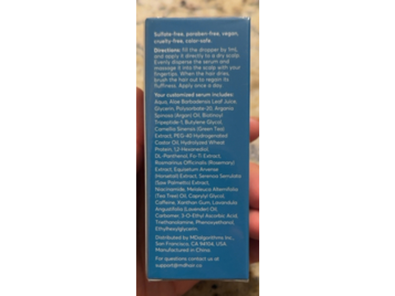 MD Hair Customized Hair Care Regrowth Serum, 1.0 oz/30 mL