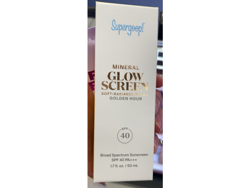 Supergoop! Mineral Glow Screen Soft-Radiance Drops Sunscreen, Golden Hour, SPF 40 PA+++, 1.7 fl oz/50 mL