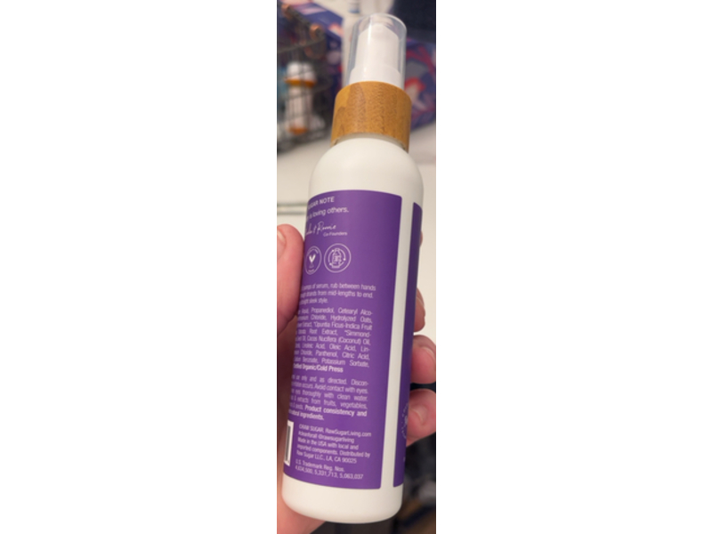 Raw Sugar Simply Straightening Serum, Water Lily + Cactus, 4 fl oz/118 mL