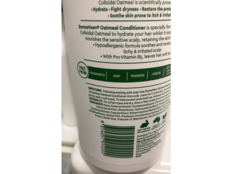 DermaVeen Daily Nourish Conditioner, Oatmeal, 500 mL