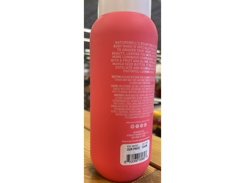 NatureWell Brightening Body Wash, Beamy, 13 fl oz/384 mL