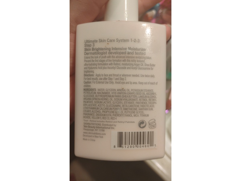 Skin Nutritions New York Skin Brightening Intensive Moisturizer, Step 3, 3.3 fl oz/100 mL