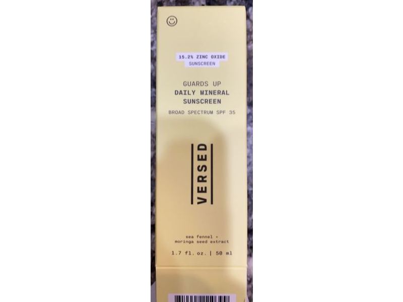 Versed Guards Up Daily Mineral Sunscreen, SPF 35, Sea Fennel + moringa Seed Extract, 1.7 fl oz / 50 ml