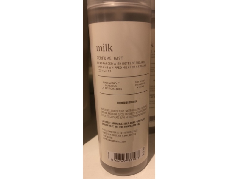 Bath & Body Works Milk Perfume Mist, 6 fl oz/177 mL