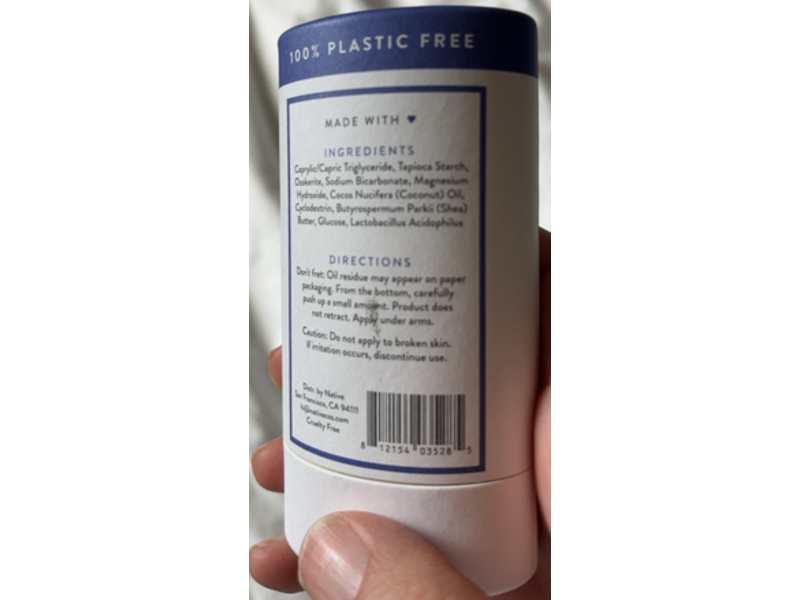Native Deodorant Unscented Deodorant Stick, 2.65 oz/75 g