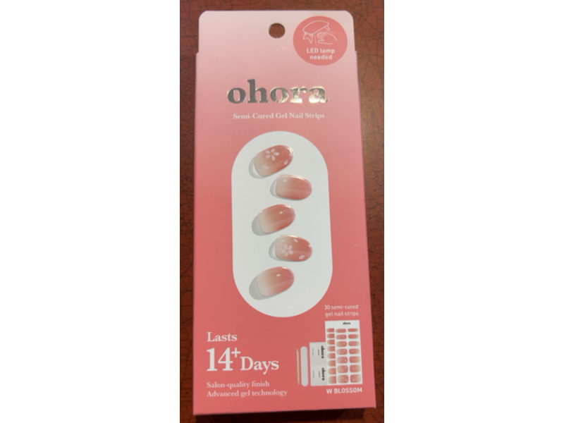Ohora Semi-Cured Gel Nail Strips Kit, Blossom, 30 Count