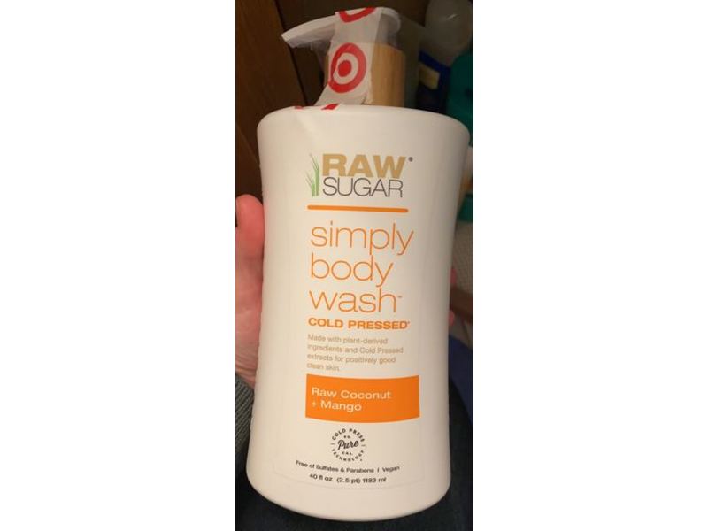 Raw Sugar Simply Body Wash Pump, Raw Coconut + Mango, 40 fl oz