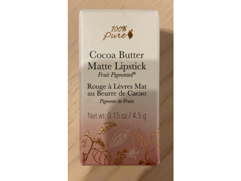 100% Pure Fruit Pigmented Matte Lipstick, Cocoa Butter, Nopal, 0.15 oz/4.5 g