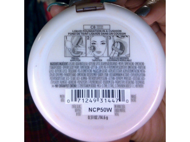 L'Oreal Paris True Match Lumi Cushion Buildable Luminous Foundation, C8 Cocoa, 0.51 oz/14.6 g