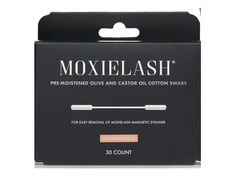 Moxielash Pre-Moistened Cotton Swabs, Olive And Castor Oil, 30 Count