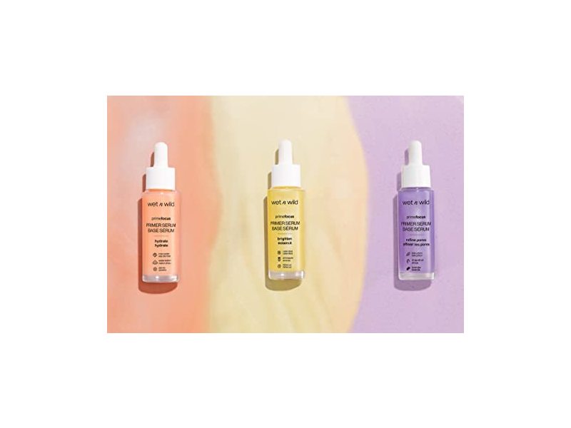 Wet n Wild Prime Focus Pore Primer Serum, Lavender, 1.0 fl oz/30 mL