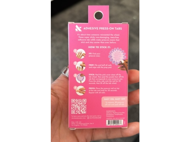 Olive & June Super Stick Mani Adhesive Press On Tabs, 128 Tabs