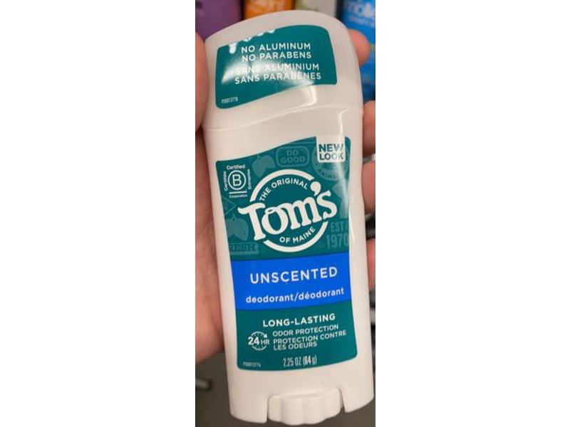 Tom's Of Maine Deodorant, Unscented, 2.25 oz/64 g