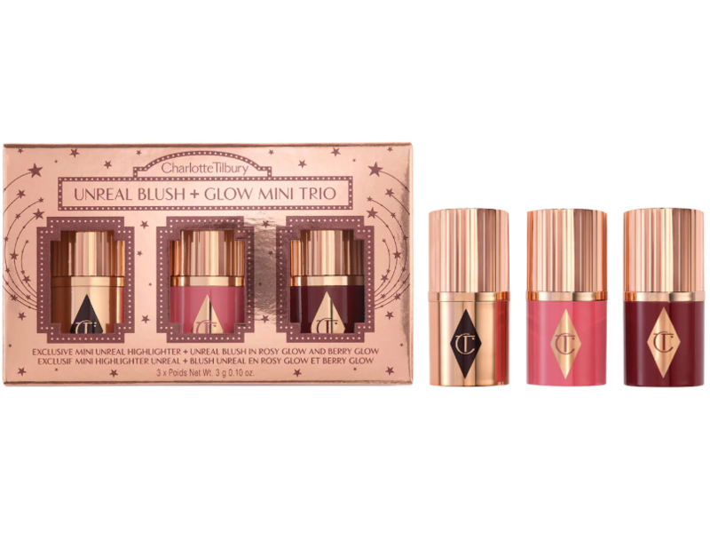 Charlotte Tilbury Unreal Blush + Glow Mini Trio, 0.10 oz/3 g