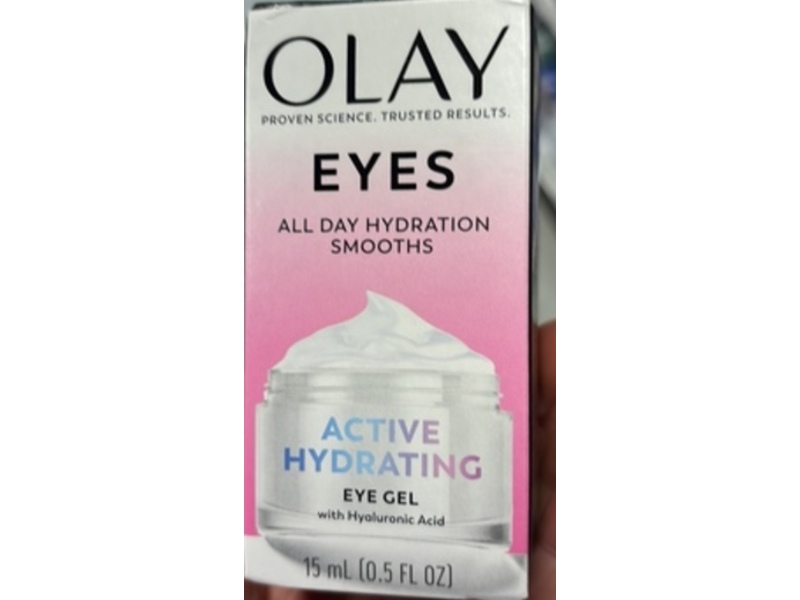 Olay Active Hydrating Eye Gel, Fragrance Free, Hyaluronic Acid, 0.5 fl oz/15 mL