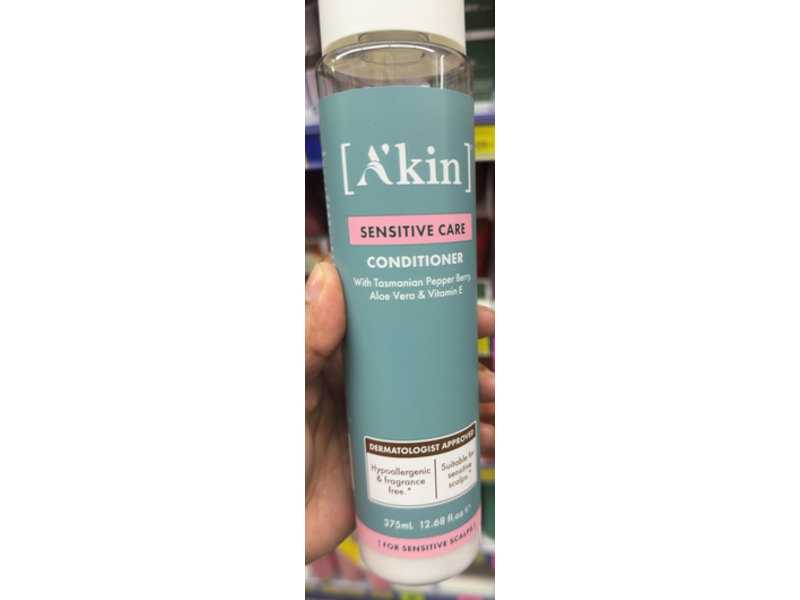 A'kin Sensitive Care Conditioner, Tasmanian Pepper Berry + Aloe Vera & Vitamin E, 12.68 fl oz/375 mL