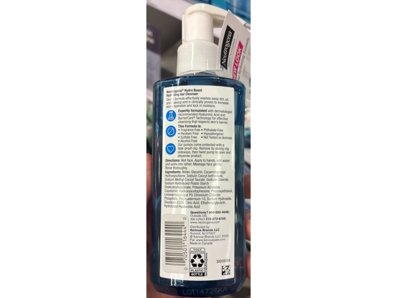 Neutrogena Hydro Boost Hydrating Gel Cleanser, 7.8 fl oz/ 230 mL