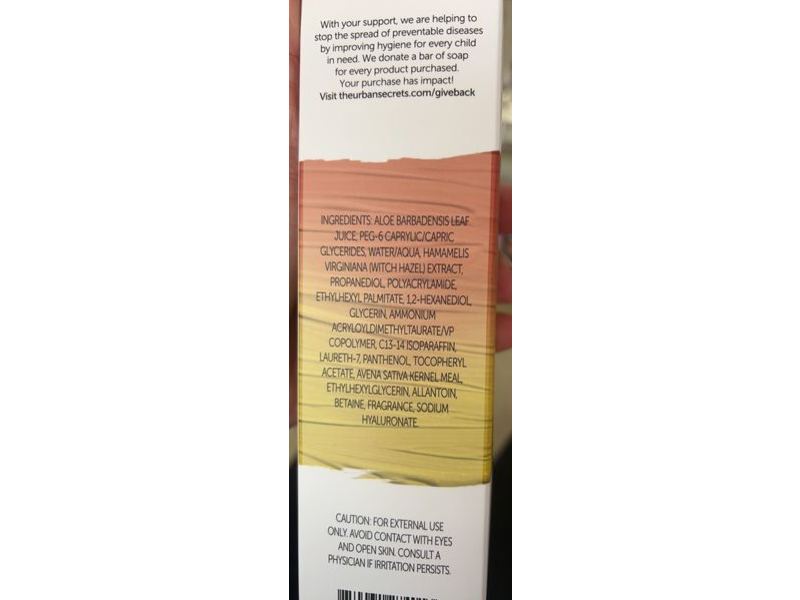 Urban Secrets Nourishing Witch Hazel Makeup Melt Gel Cleanser, Vitamin E + Oatmeal, 6.7 fl oz/200 mL